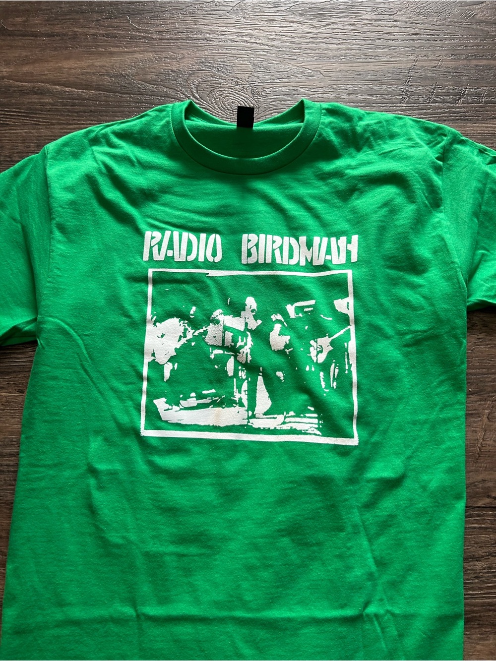 Radio Birdman Punk Green Graphic Tee - Men's Crewneck Shirt Large
